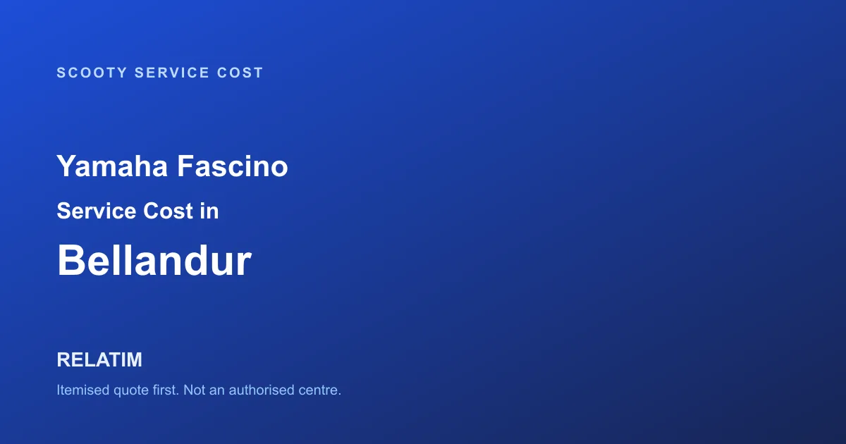 Yamaha Fascino Service Cost in Bellandur, Bangalore